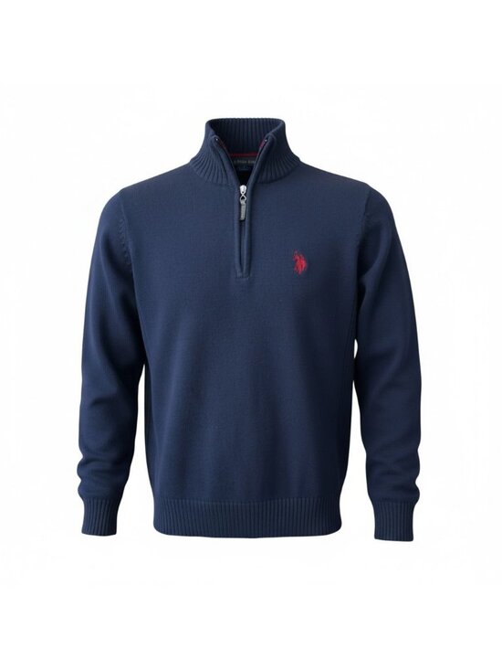 U.S. Polo Assn Other - Vintage US Polo Assn Men Sweater Small Blue Pull Over 3/4 Zip Logo Cotton Blend
